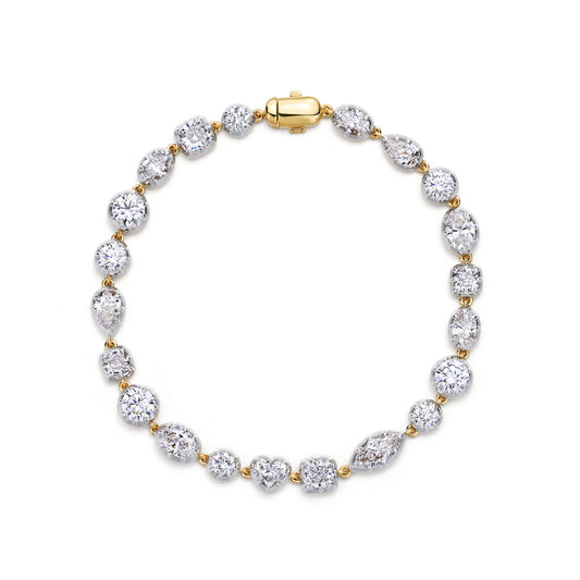 Georgian Multi-Shape Bezel Diamond Rivière Bracelet