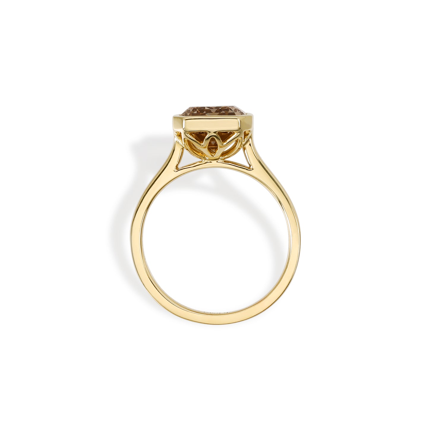 Elise-Champagne Smaragd-Schliff Lab Grown Diamantring