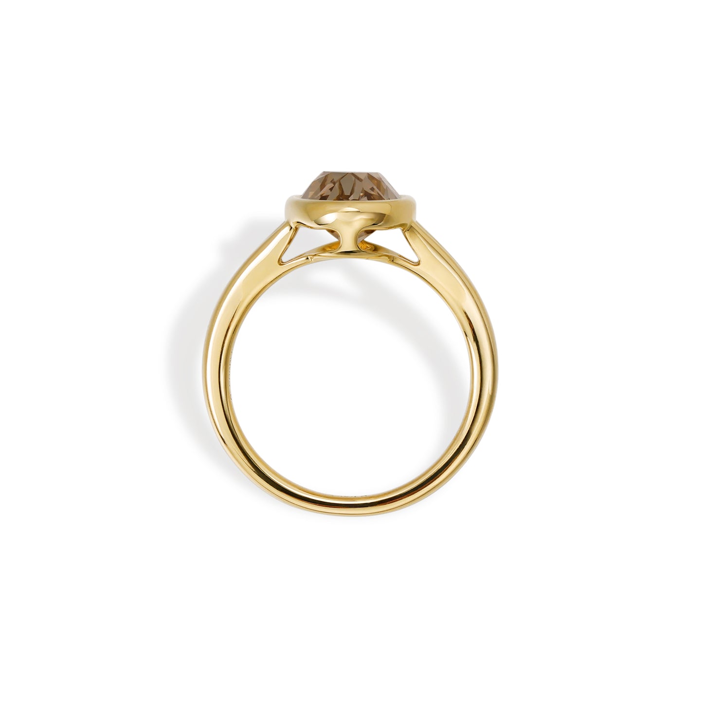 Sara-Champagne Old Mine Oval Lab Grown Diamond Ring