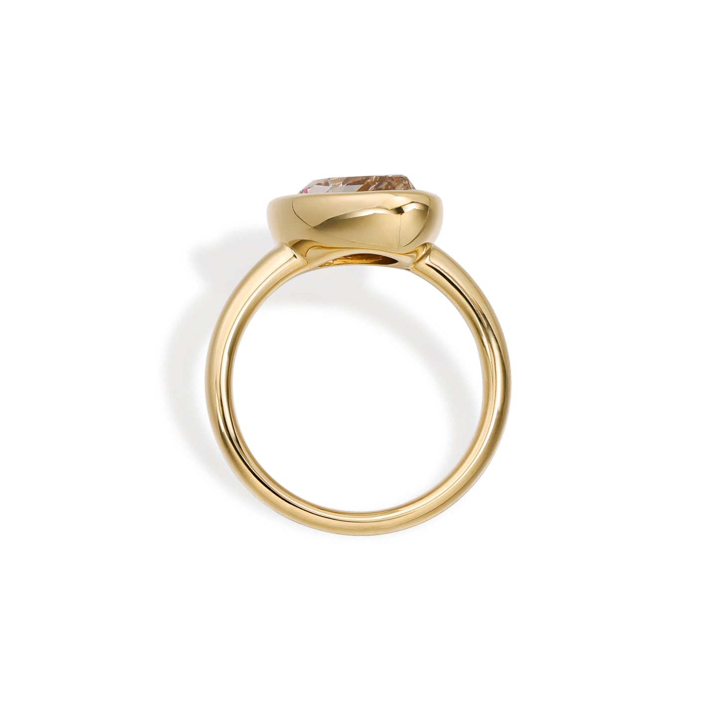 Sofia-Champagne Old Mine Pear Cut Lab Grown Diamond Ring