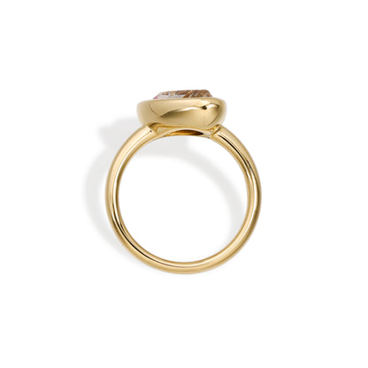 Sofia-Champagne Old Mine Pear Cut Lab Grown Diamond Ring