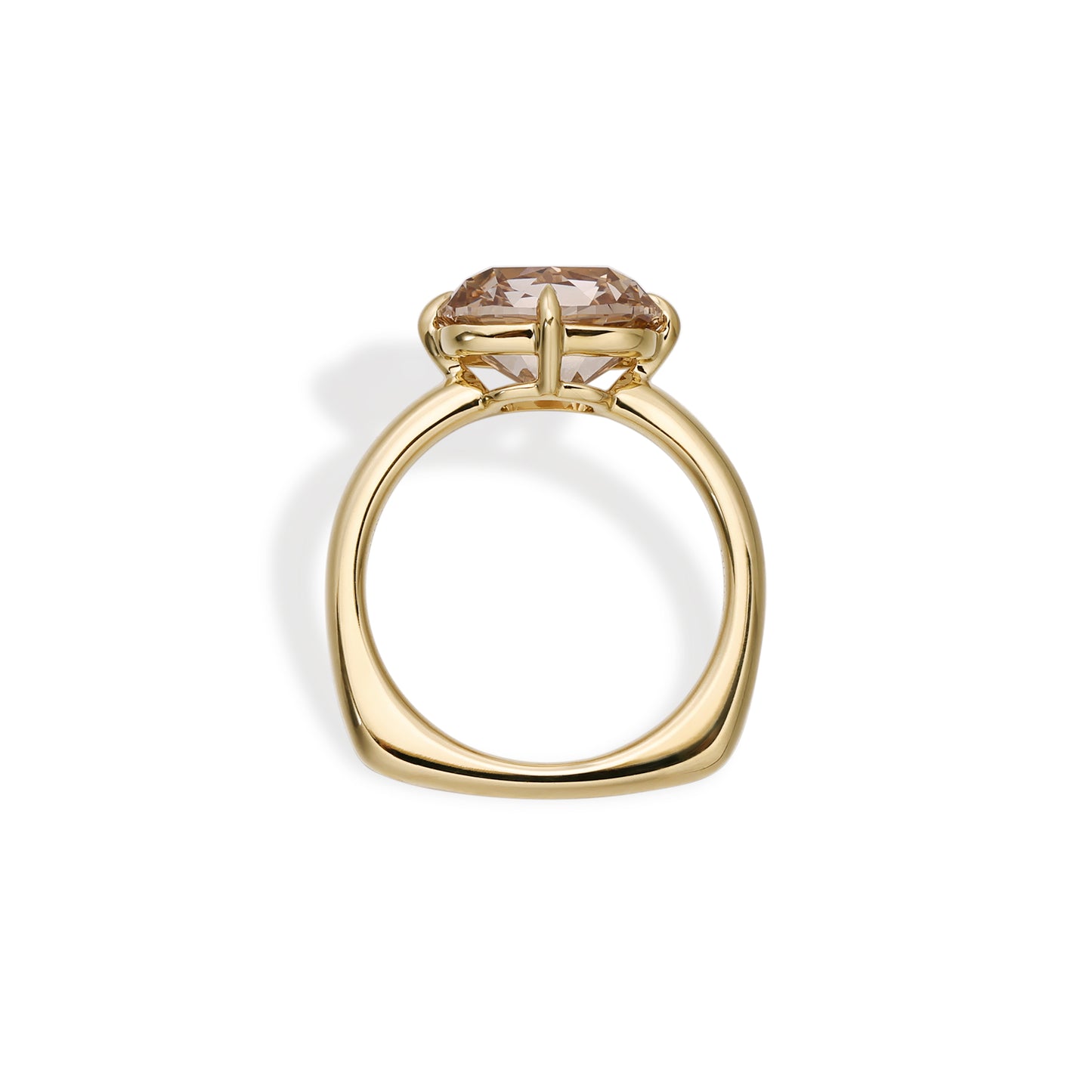 Alice-Champagne Altschliff-Cushion Ring mit im Labor gezüchtetem Diamanten