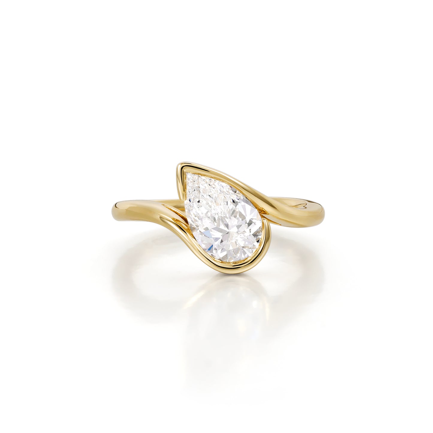 Mila-Pear Cut Lab Grown Diamond Pinky Ring