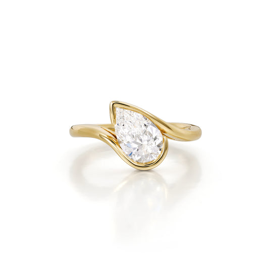 Mila-Pear Cut Lab Grown Diamond Pinky Ring