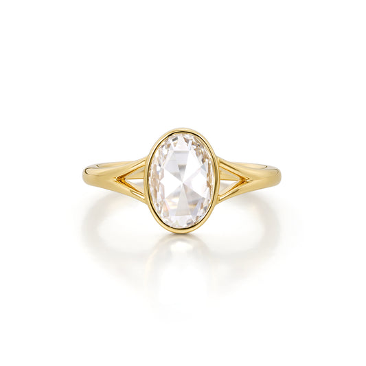 Penelope-Oval Rose Cut Lab Grown Diamond Engagement Ring