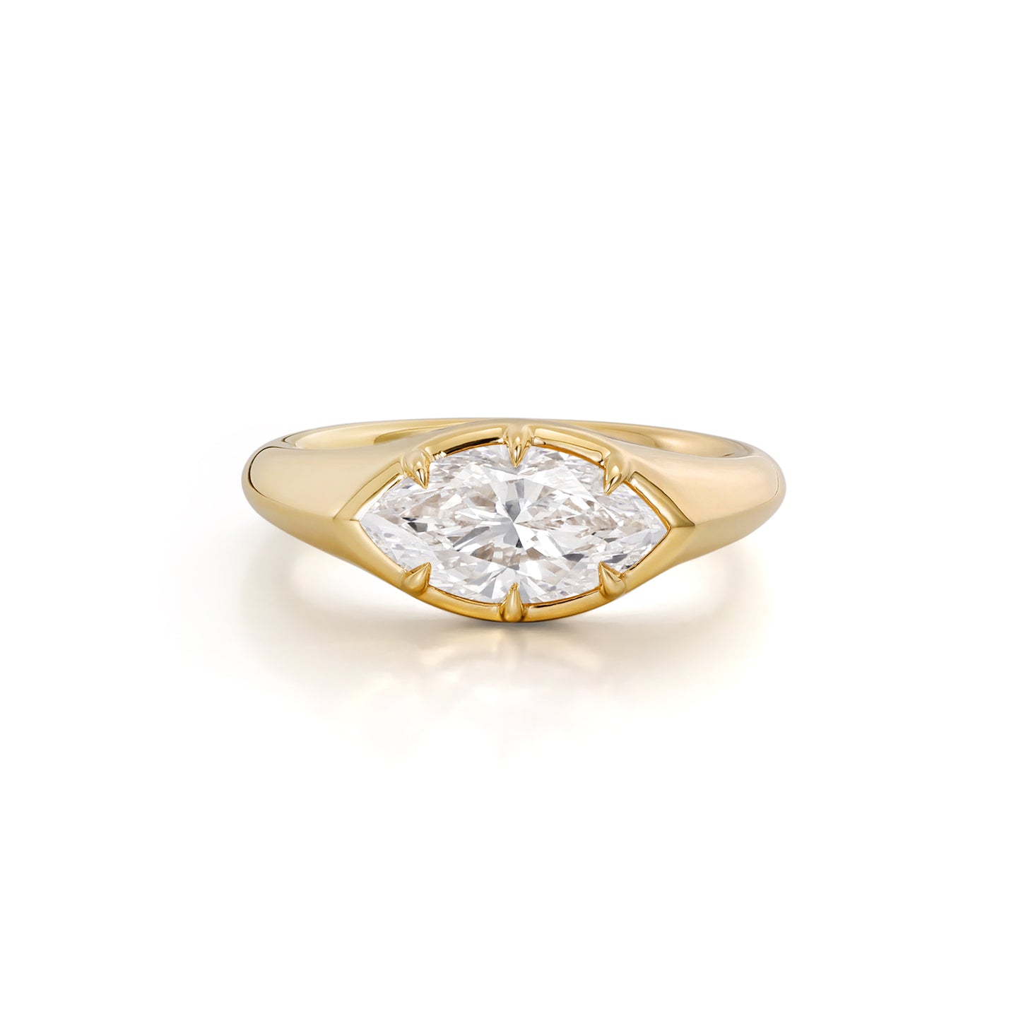 Lake-Marquise Cut Lab Grown Diamond Pinky Ring