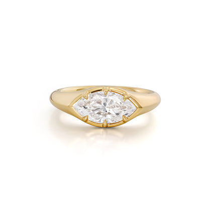 Lake-Marquise Cut Lab Grown Diamond Pinky Ring