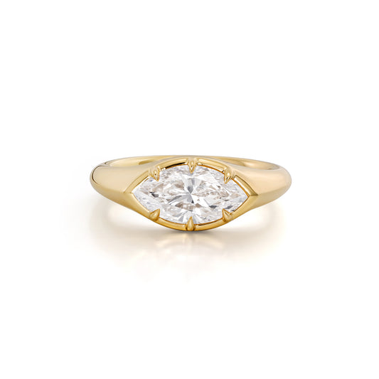 Lake-Marquise Cut Lab Grown Diamond Pinky Ring