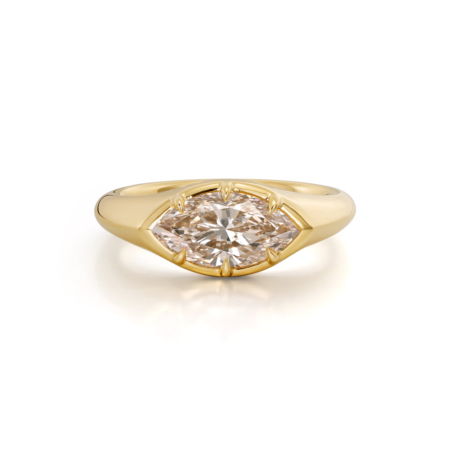 Lake-Marquise-Schliff Lab Grown Diamant Pinky Ring