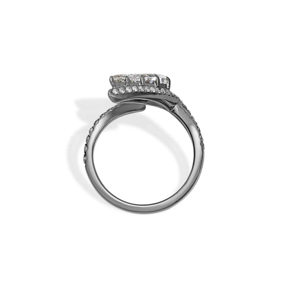 Locke-Pear Step Cut Lab Grown Diamond Engagement Ring