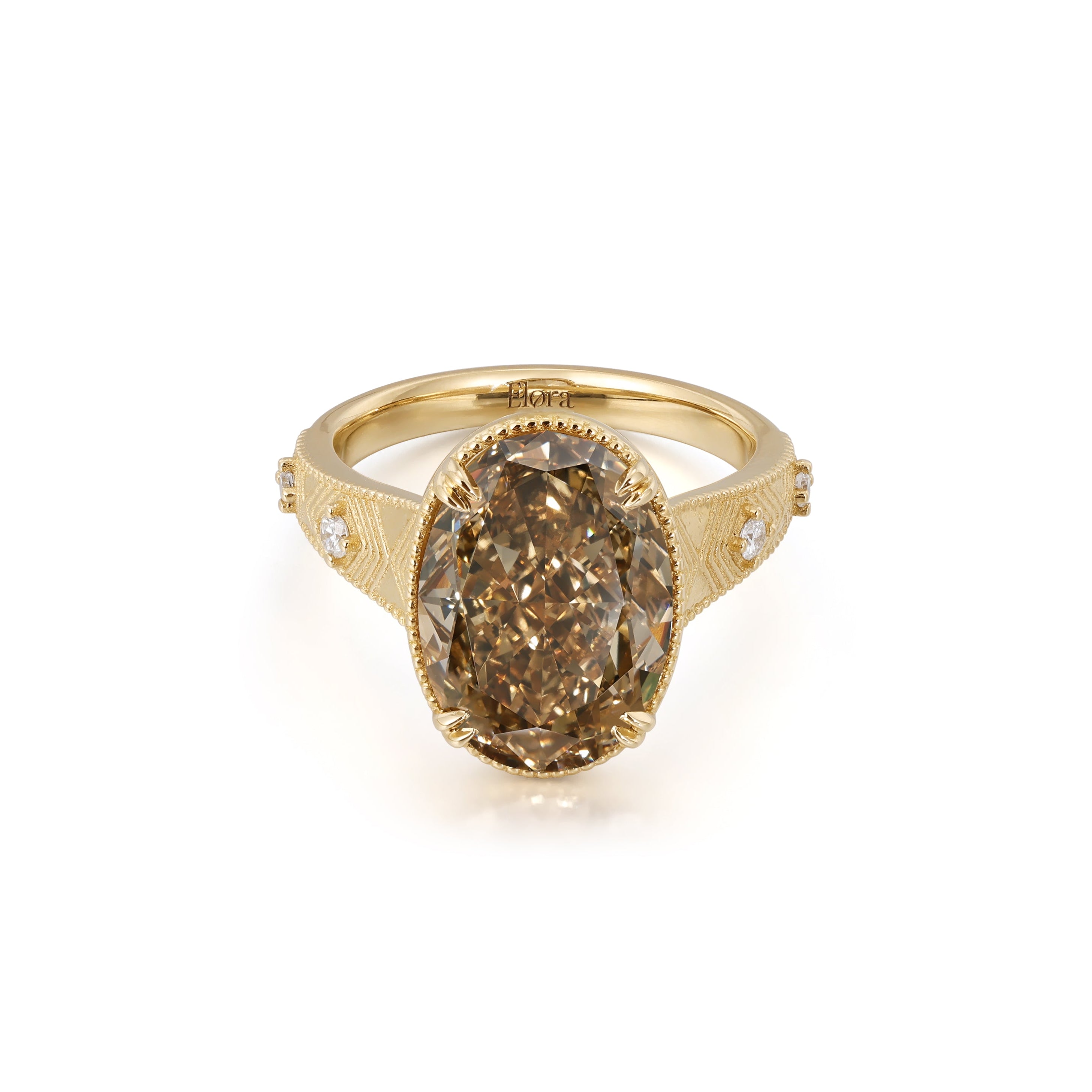 Aurelia-Champagne Oval Lab Grown Diamond Engagement Ring