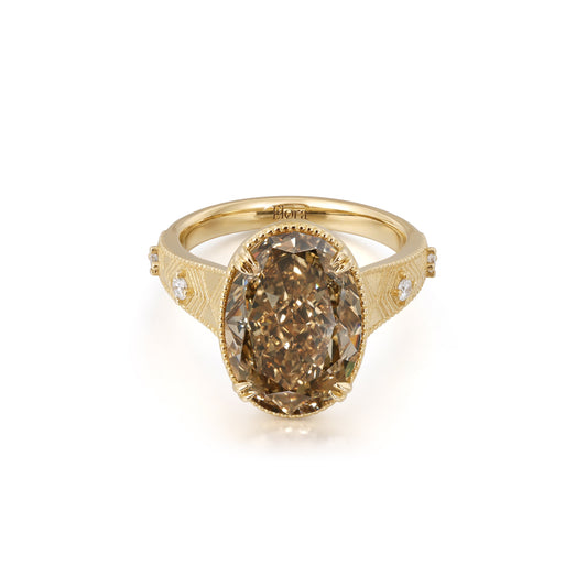 Aurelia-Champagne Oval Lab Grown Diamond Engagement Ring