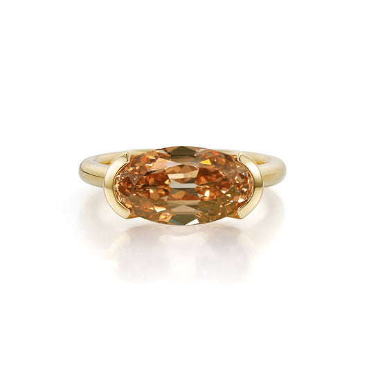 Blair-Champagne Old Mine Oval Lab Grown Diamond Ring