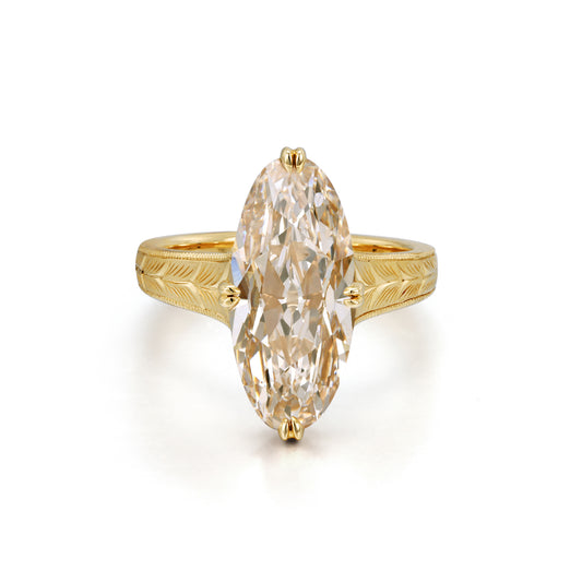 Harper-Champagne Old Mine Oval Laborgefertigter Diamantring