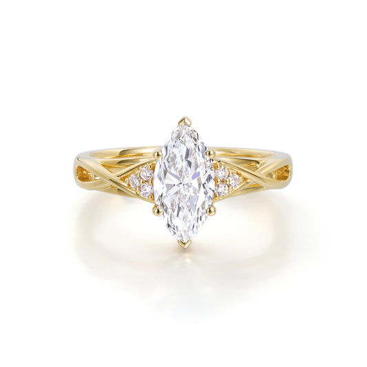 Leda-Marquise Cut Lab Grown Diamond Ring