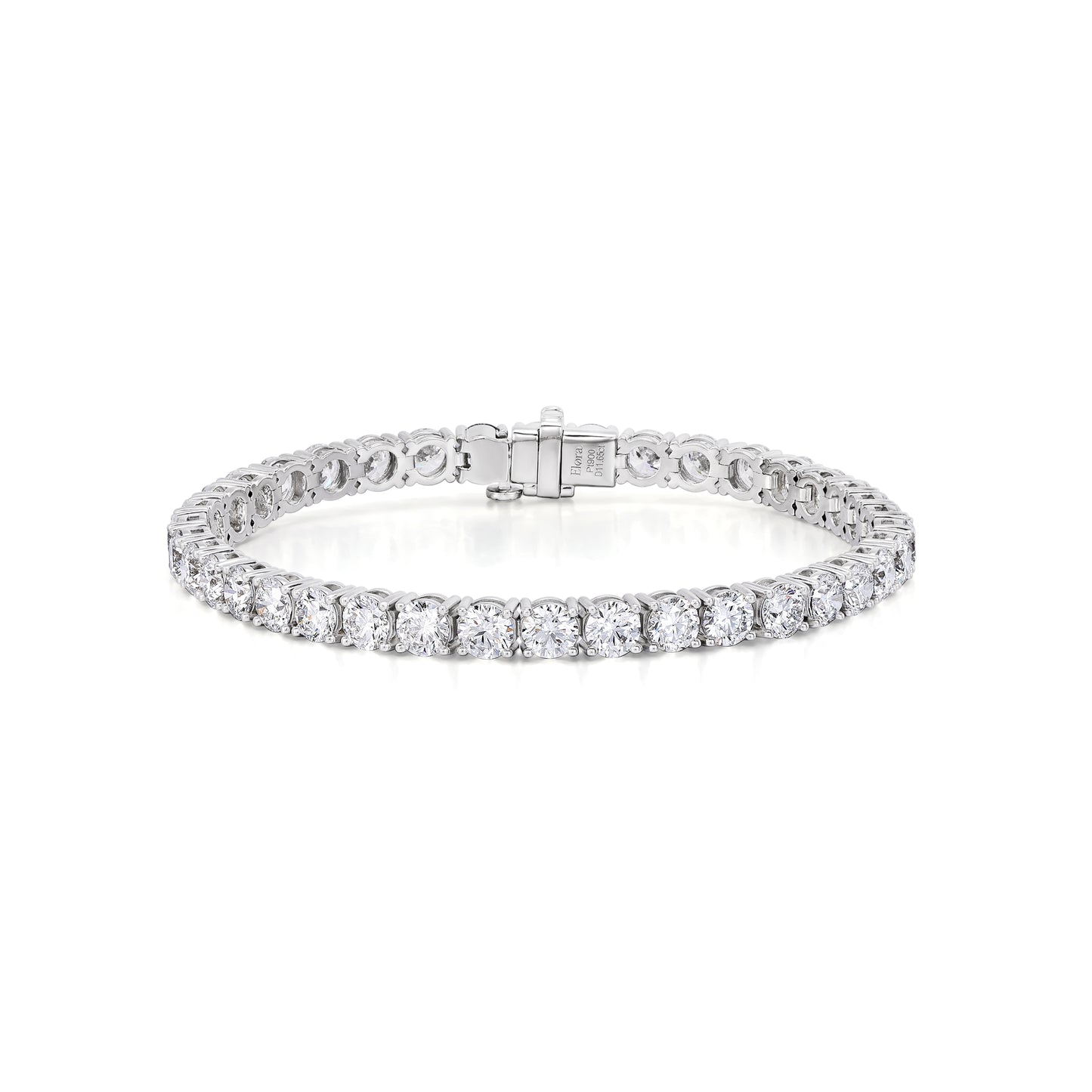 Seville-Round Cut Diamond Tennis Bracelet featuring round lab grown diamonds in a platinum setting.