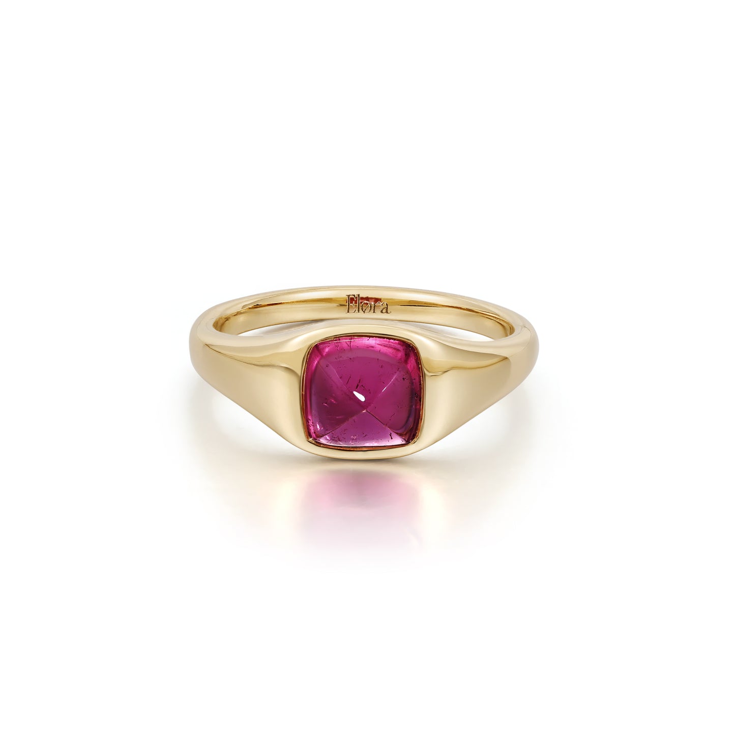 Sarah-Sugarloaf Cabochon Pink Tourmaline Gemstone Ring