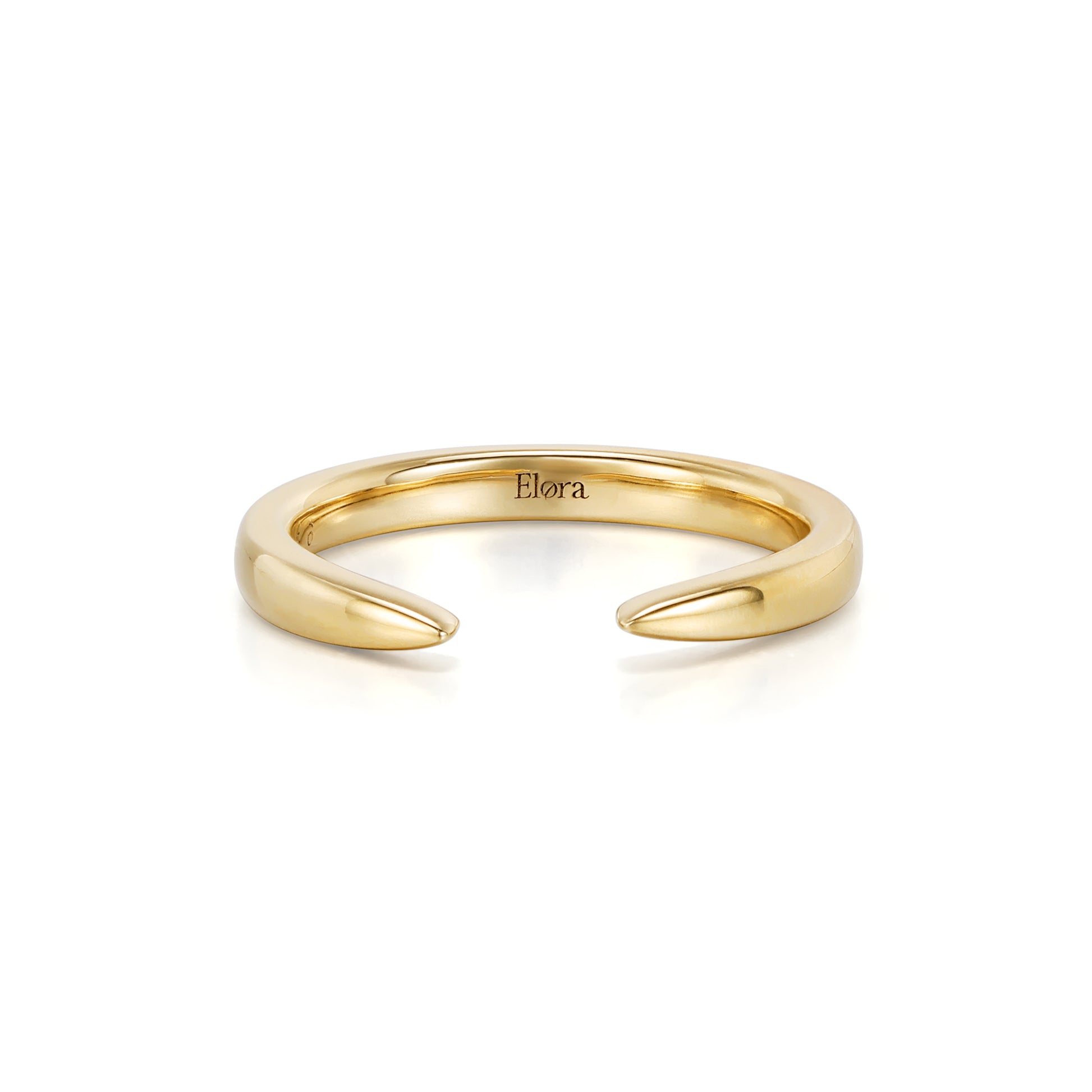 Calla-Yellow Gold Open Band Ring featuring a smooth open-ended silhouette and tapered tips in yellow gold.