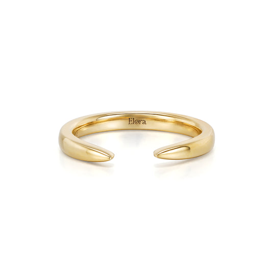 Calla-Yellow Gold Open Band Ring featuring a smooth open-ended silhouette and tapered tips in yellow gold.