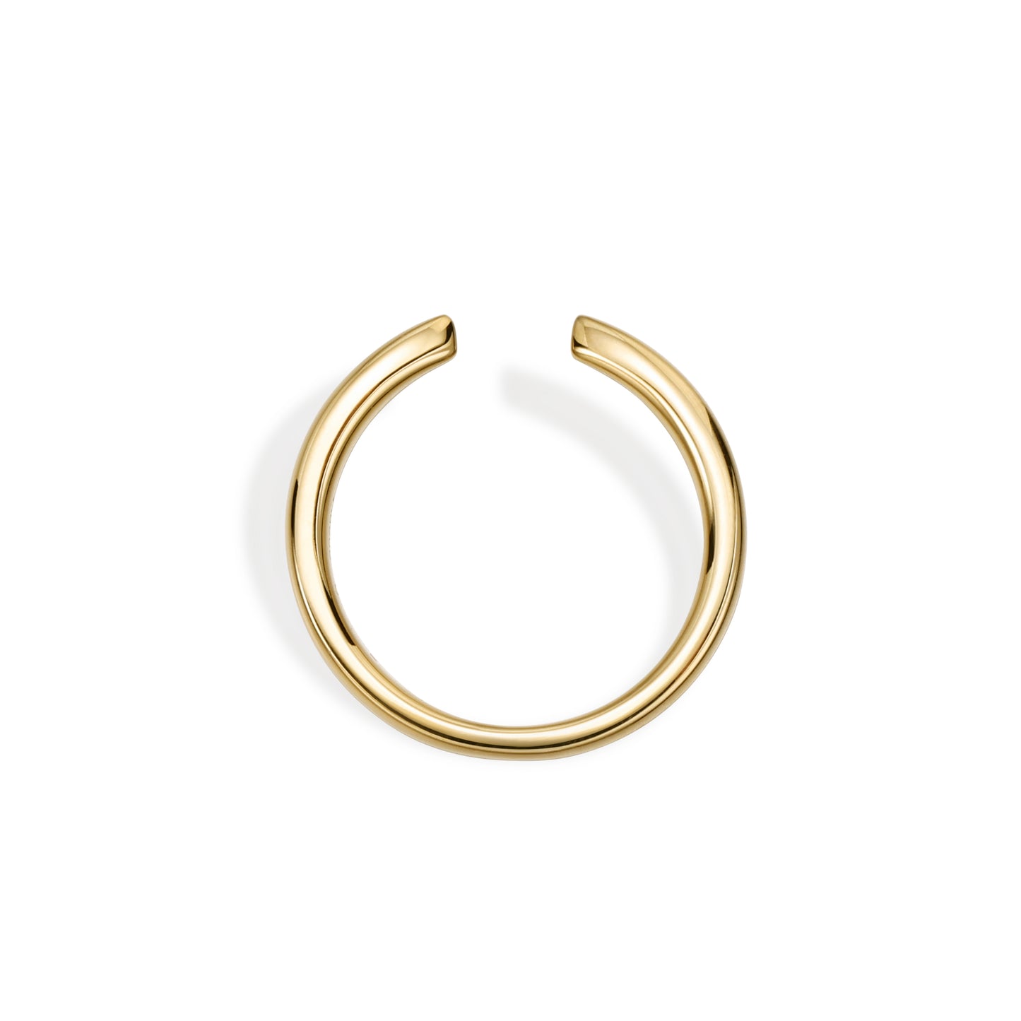 Calla-Yellow Gold Open Band Ring showcasing a smooth open-ended silhouette in polished yellow gold.