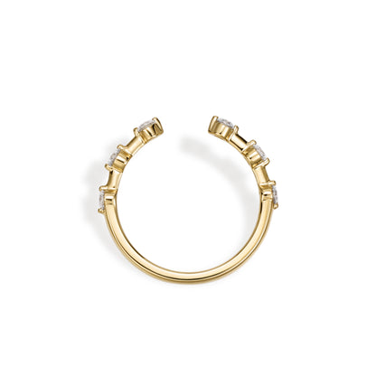 Selah-Round Cut Lab Grown Diamond Open Band showcasing six round diamonds in yellow gold.