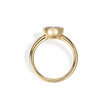 Wade-Old European Cut Lab Grown Diamond Engagement Ring in yellow gold with milgrain detailing and low-profile design.