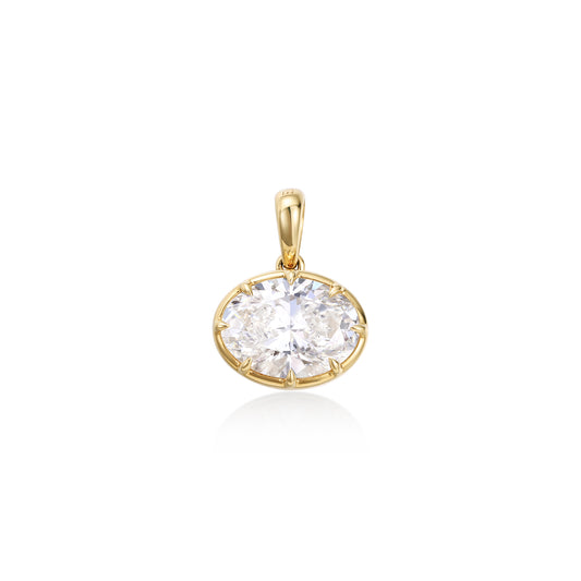 3ct Oval Cut Lab Grown Diamond Pendant