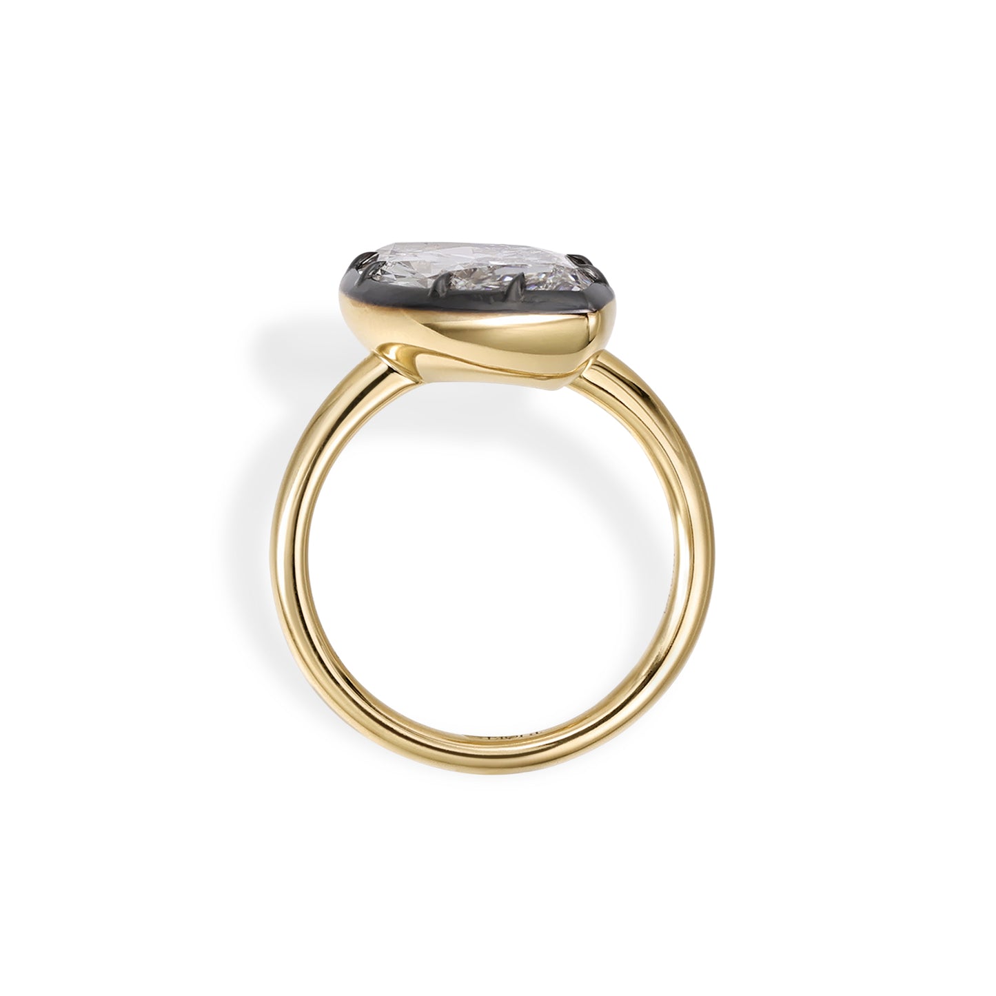 Celine-Marquise Cut Lab Grown Diamond Engagement Ring showcasing the marquise cut diamond in a yellow gold setting.