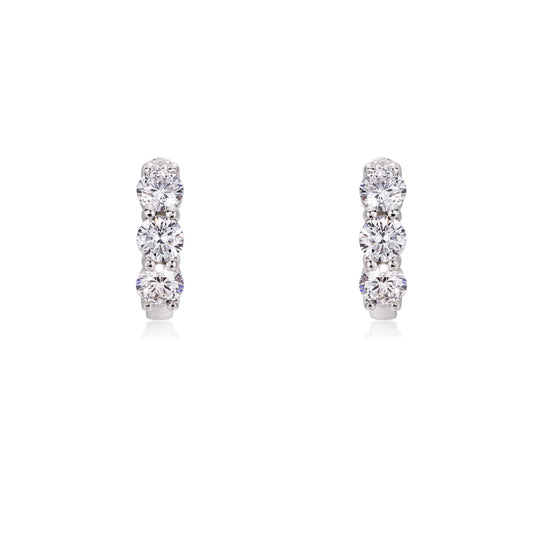 Round Diamond Huggie Hoop Earrings