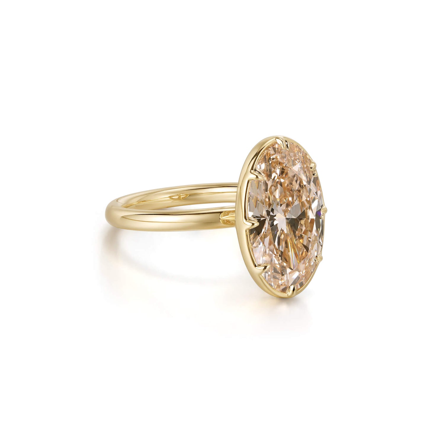 Gaia-Vintage Oval Cut Brownish Pink Diamond Ring