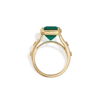 Aurelia-Square Cut Lab Grown Emerald Gemstone Ring