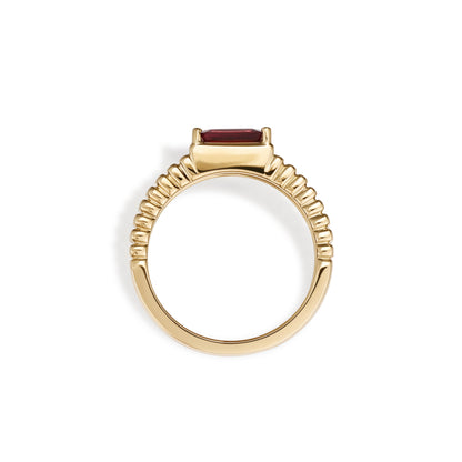 Hallie-Emerlad Cut Pink Tourmaline Gemstone Ring