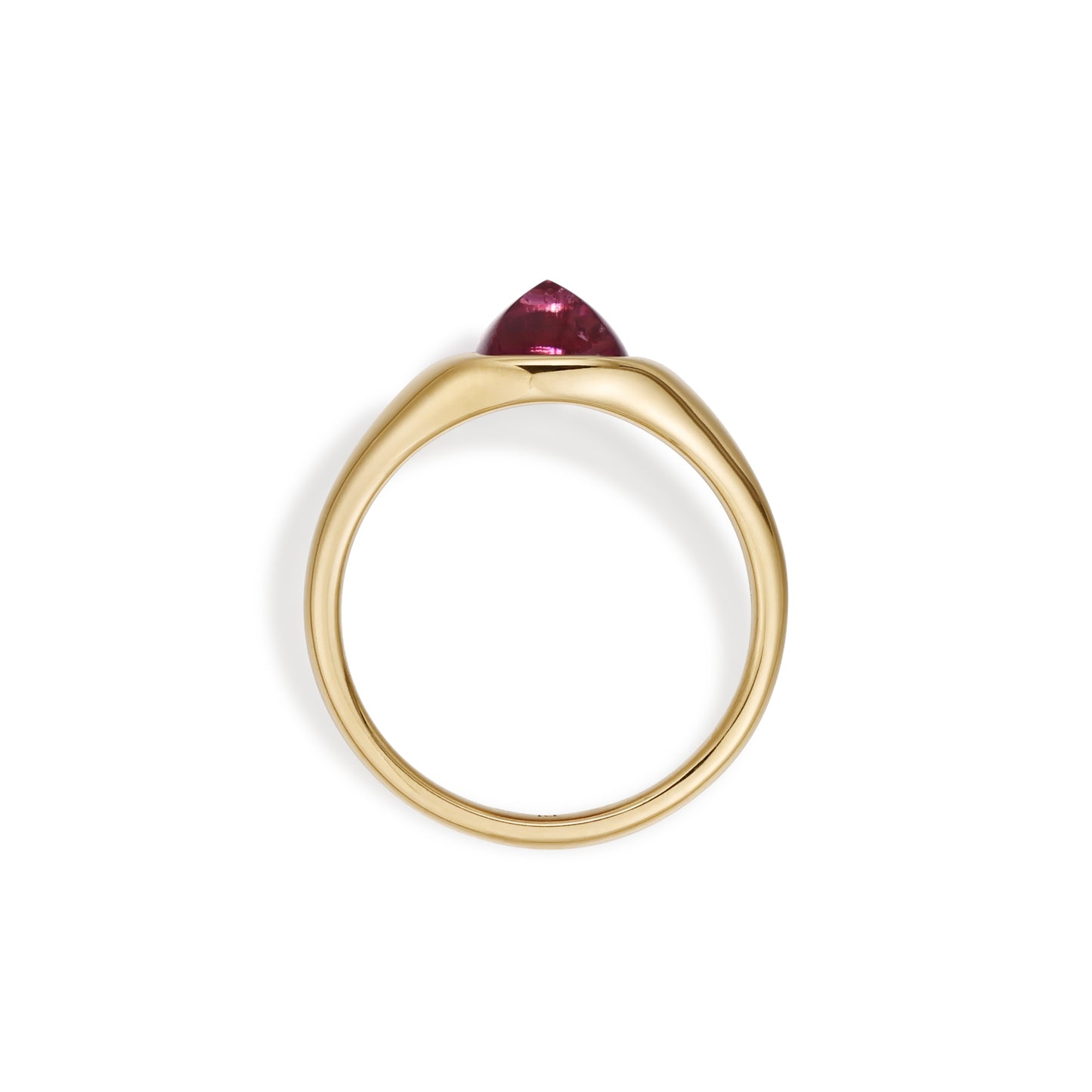 Sarah-Sugarloaf Cabochon Pink Tourmaline Gemstone Ring