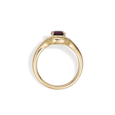 Ellie-Cushion Cut Deep Purple Spinel Gemstone Ring