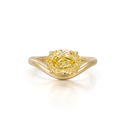 Yellow Oval Cut Lab Grown diamond Engagement Ring in yellow gold