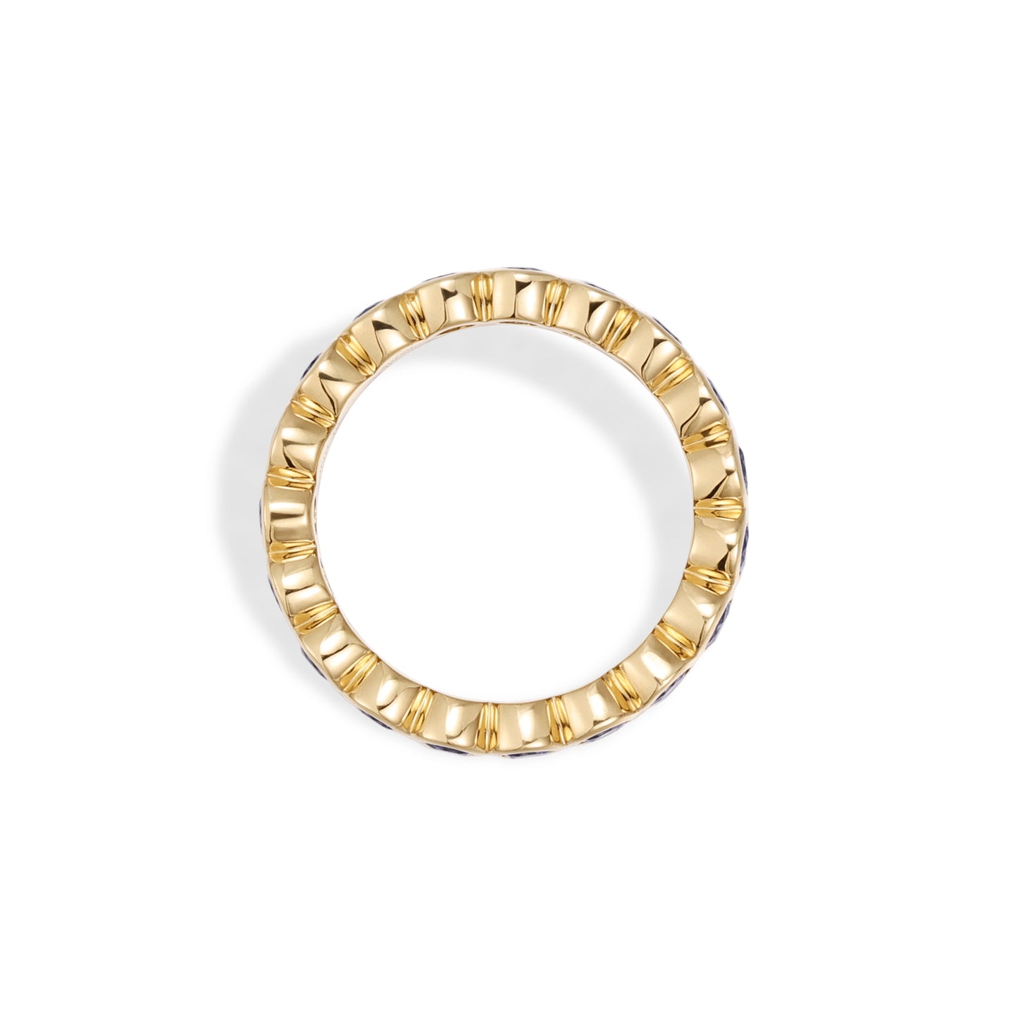 Round Cut Lab Grown Blue Sapphire Eternity Band