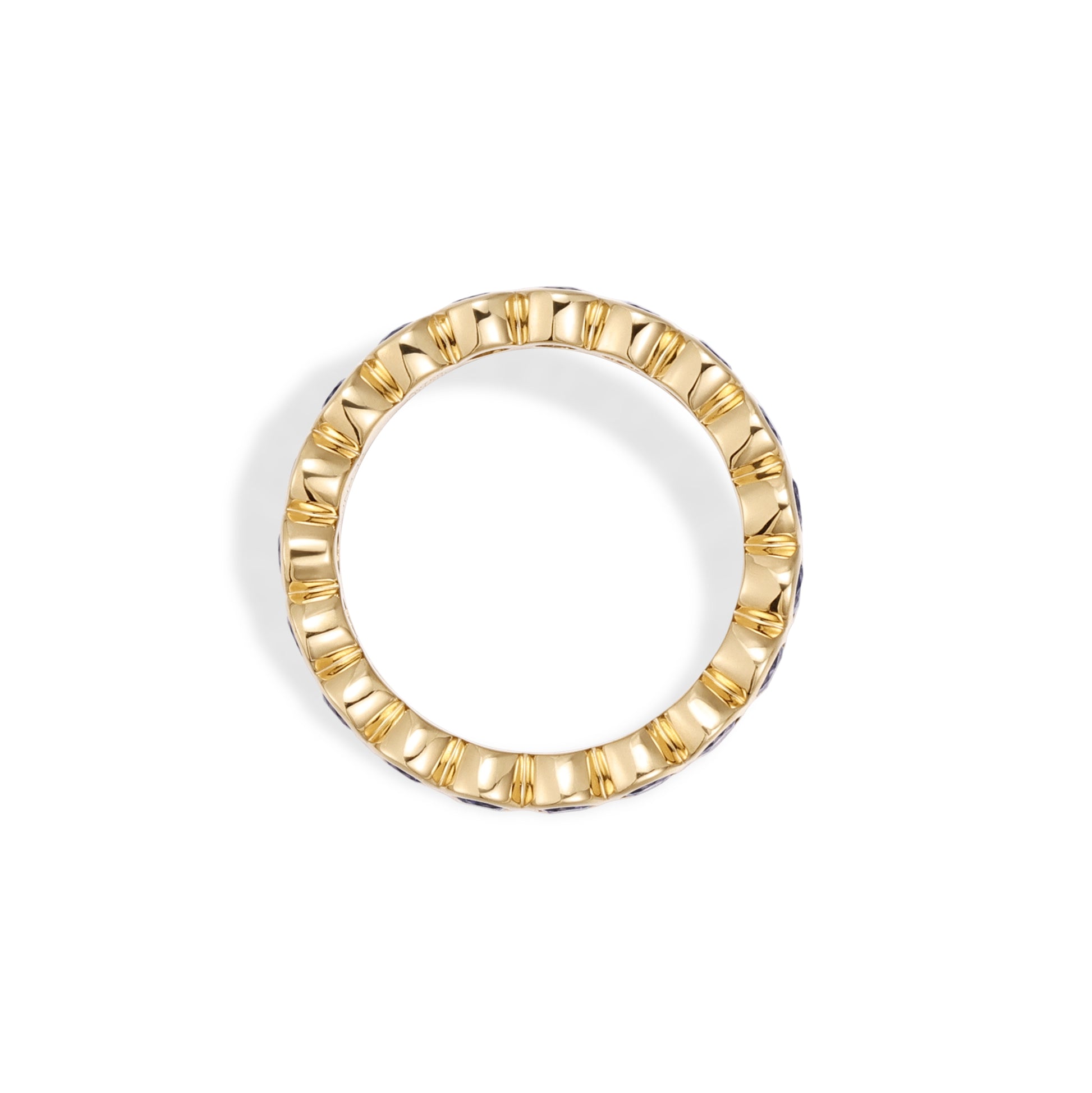 Round Cut Lab Grown Blue Sapphire Eternity Band