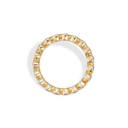 Round Cut Lab Grown Blue Sapphire Eternity Band