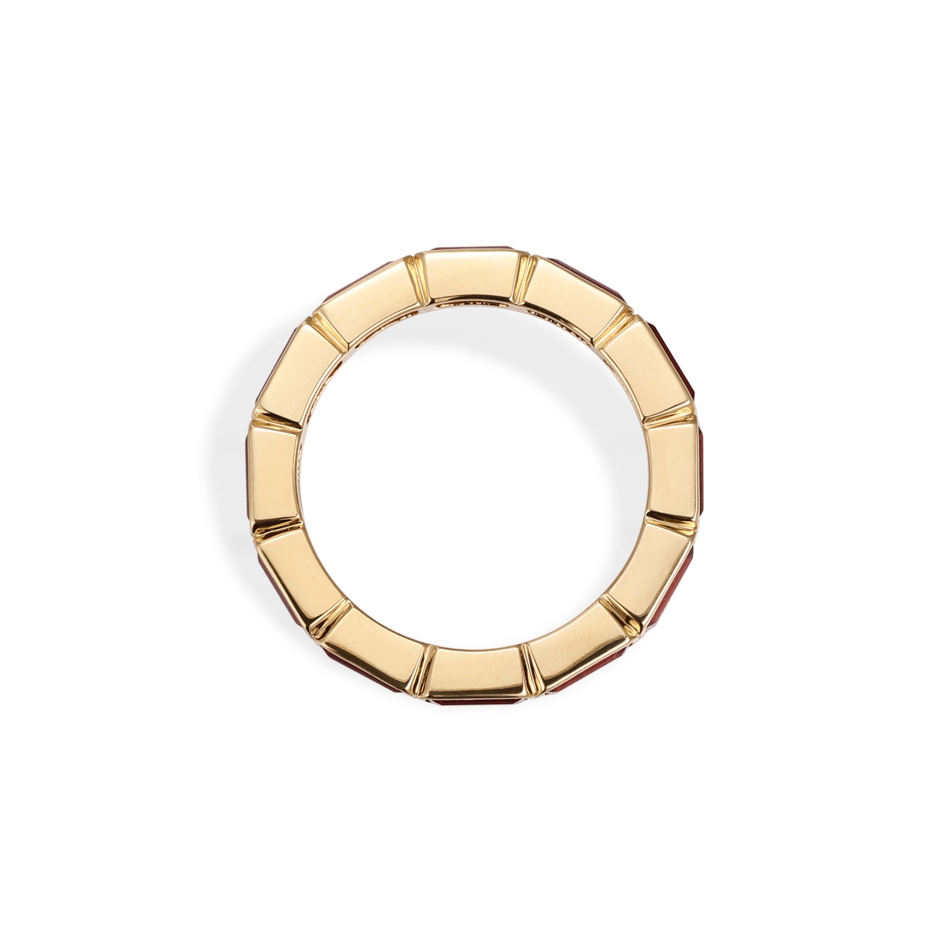 Baguette Cut Garnet Eternity Band showing full eternity design