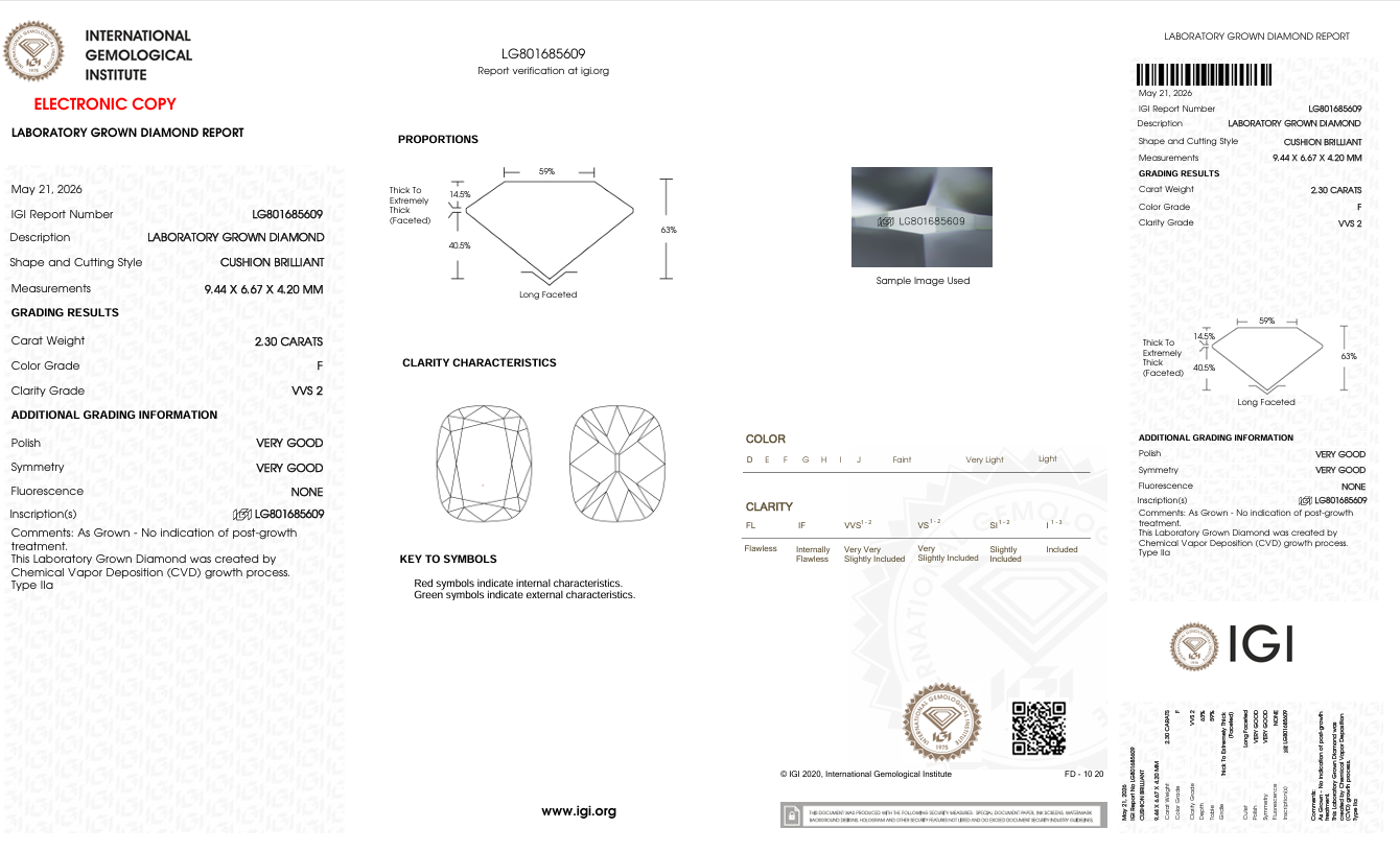 Custom Order Deposit - 2.3ct Old Mine Cushion Lab Diamond Ring
