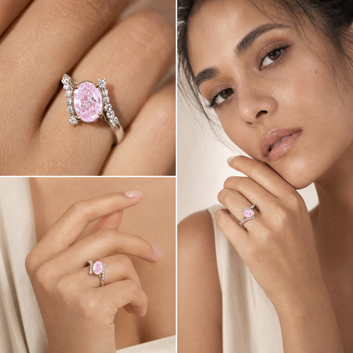 Victoria - Oval Cut Pink Diamond Ring
