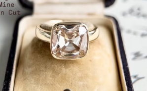 Custom Order Deposit - 4.09ct old mine cushion cut diamond with euro shank