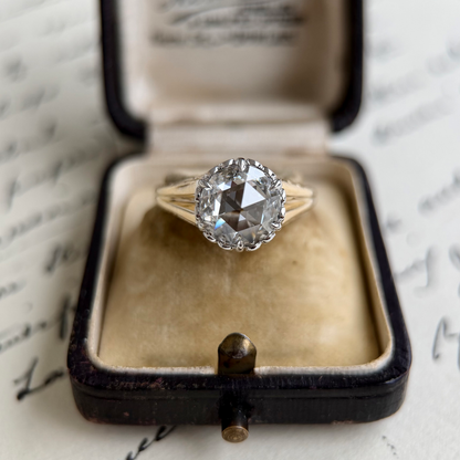 Santi-Round Rose Cut Lab Grown Diamond Engagement Ring