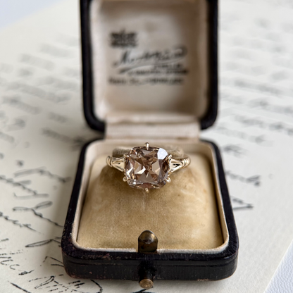 Athena-Champagne Old Mine Cushion Cut Lab Grown Diamond Engagement Ring