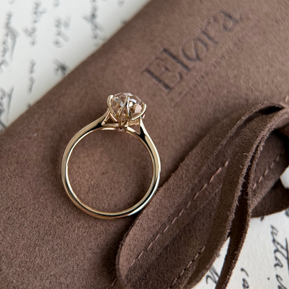 Farro-Champagne Old Mine Oval Lab Grown Diamond Ring