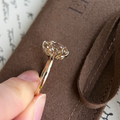 Farro-Champagne Old Mine Oval Lab Grown Diamond Ring
