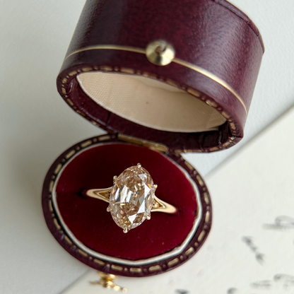 Farro-Champagne Old Mine Oval Lab Grown Diamond Ring
