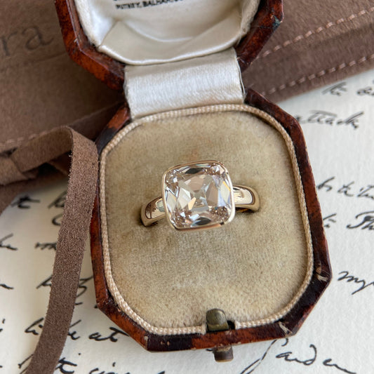 Riley-Champagne Old Mine Cushion Lab Grown Diamond Ring