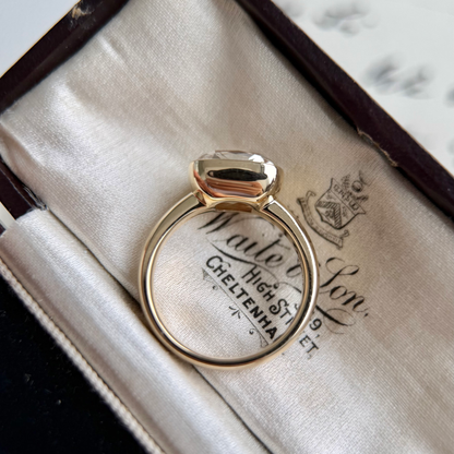 Riley-Champagne Old Mine Cushion Lab Grown Diamond Ring