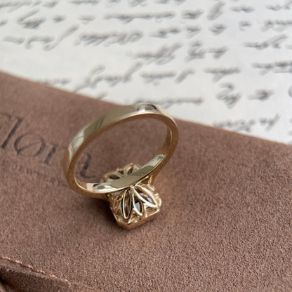 Elise-Champagne Emerald Cut Lab Grown Diamond Ring